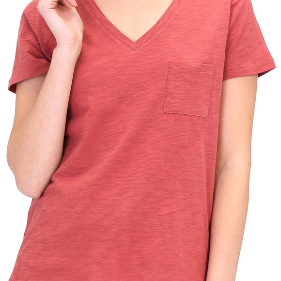 V Neck T-Shirt Brick - Picture 2 of 3